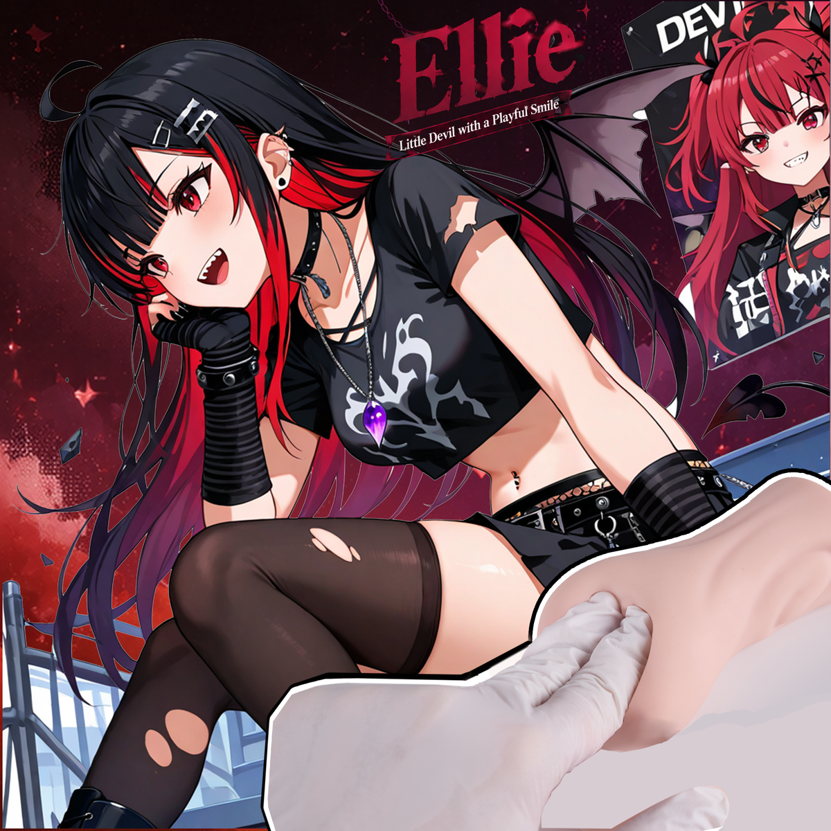 AIONAHOLE × YAAWAA Ellie Anime Devil Girl Onahole – Mischievous Waifu Pocket Pussy for Men